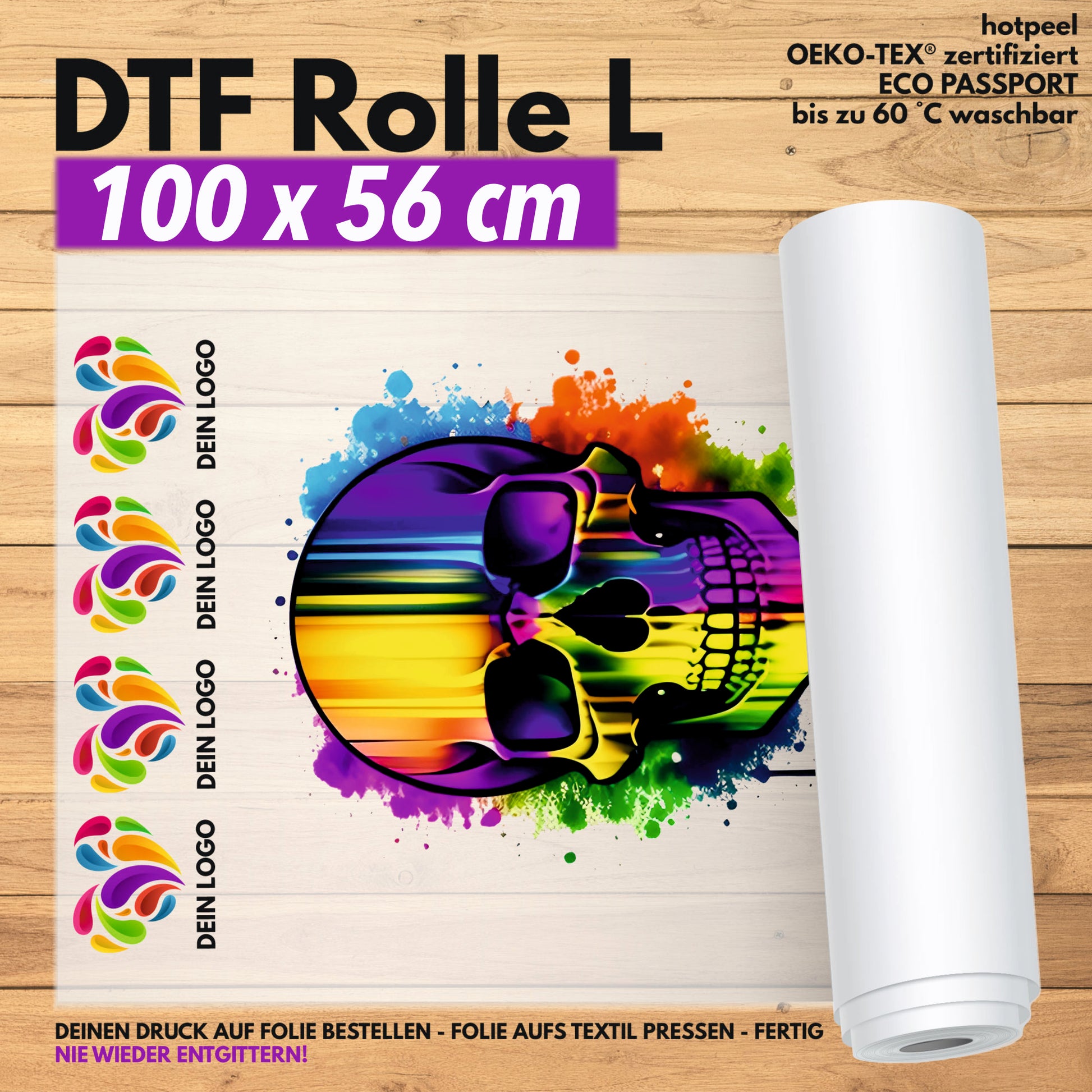 DTF-Transfer 56 x 100 cm - deine Motive auf DTF Folie