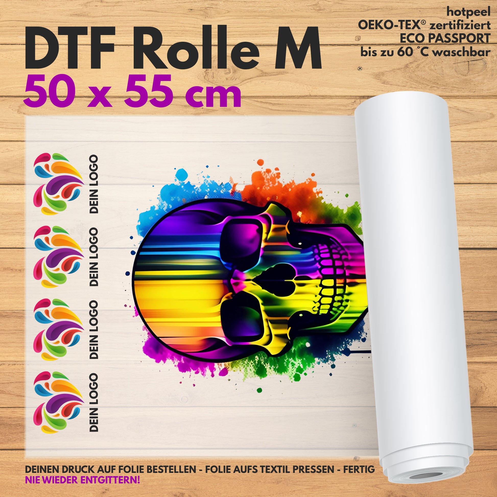 DTF-Transfer 55 x 50 cm - deine Motive auf DTF Folie